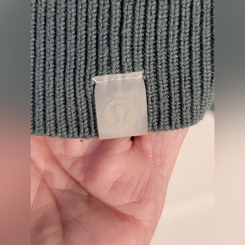 Lululemon Reversible Crossover Sweater•Knit Merino Wool•Medium Forest Green•Sz 4 - Picture 8 of 16
